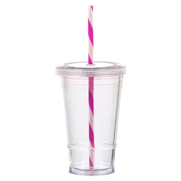 16 oz Slurpy with Striped Straw Tumbler