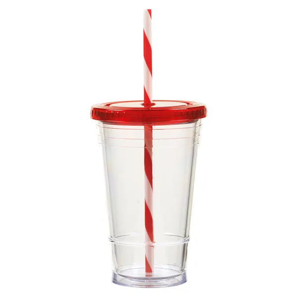 16 oz Slurpy with Striped Straw Tumbler
