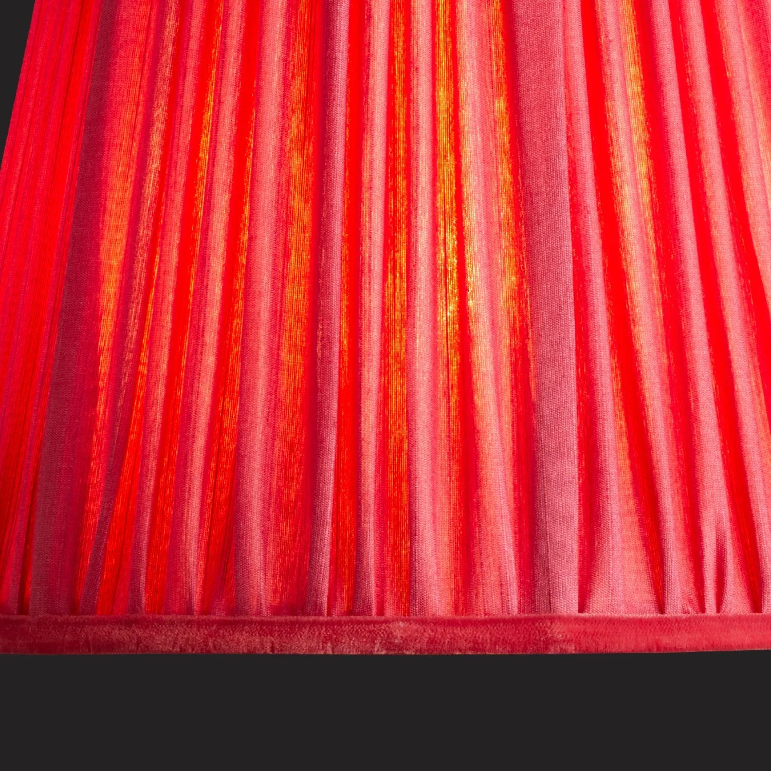 20cm wizard hat shade in ruby silk with velvet tape