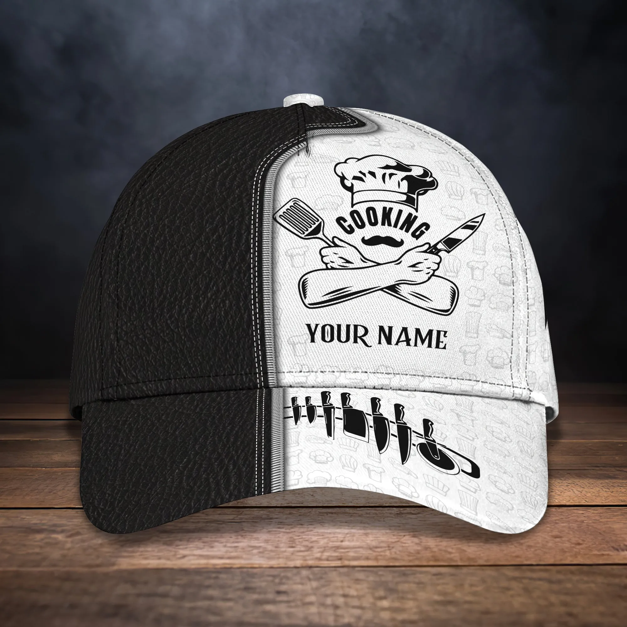 3D Classic Cap 3D Chef Personalized Name Cap Namashops