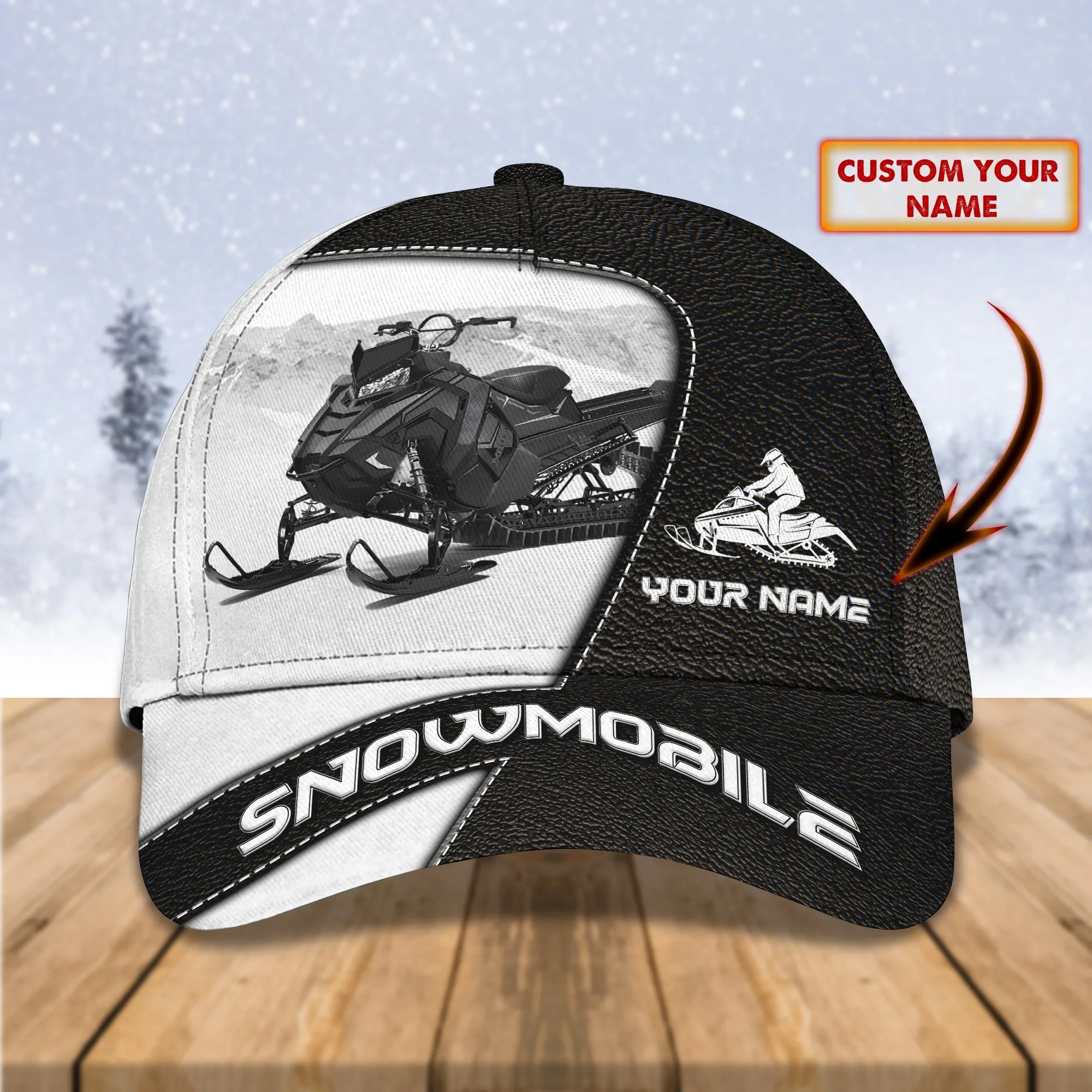 3D Classic Cap 850 Snowmobile 174 Personalized Name Cap Namashops