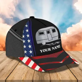 3D Classic Cap America Caravan Camping Car Personalized Name Cap Namashops