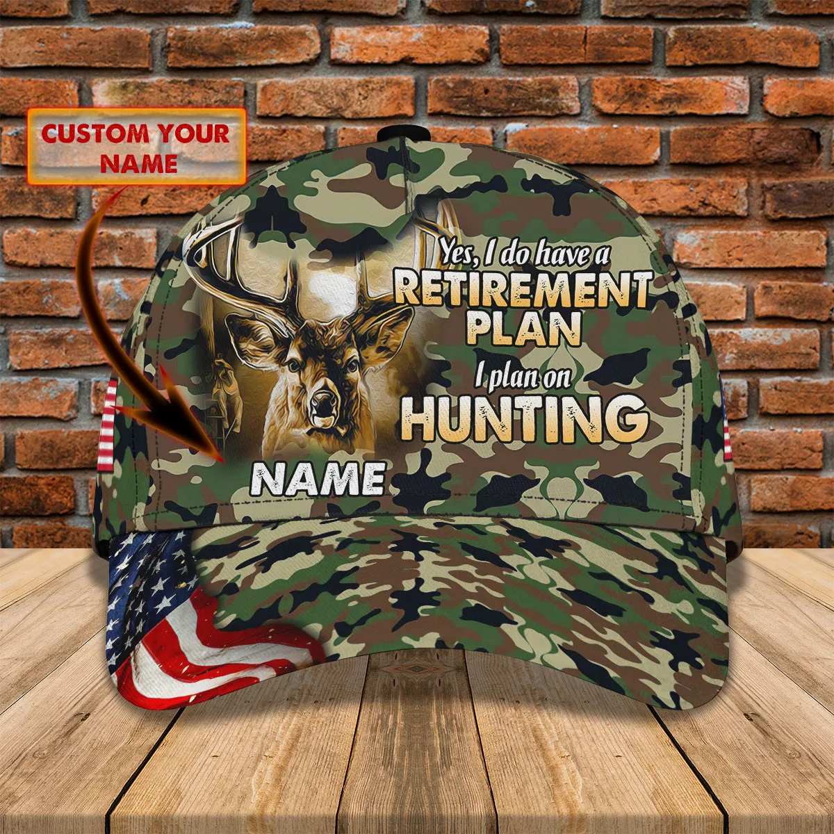 3D Classic Cap American Deer Hunting 3Personalized Name Cap Namashops