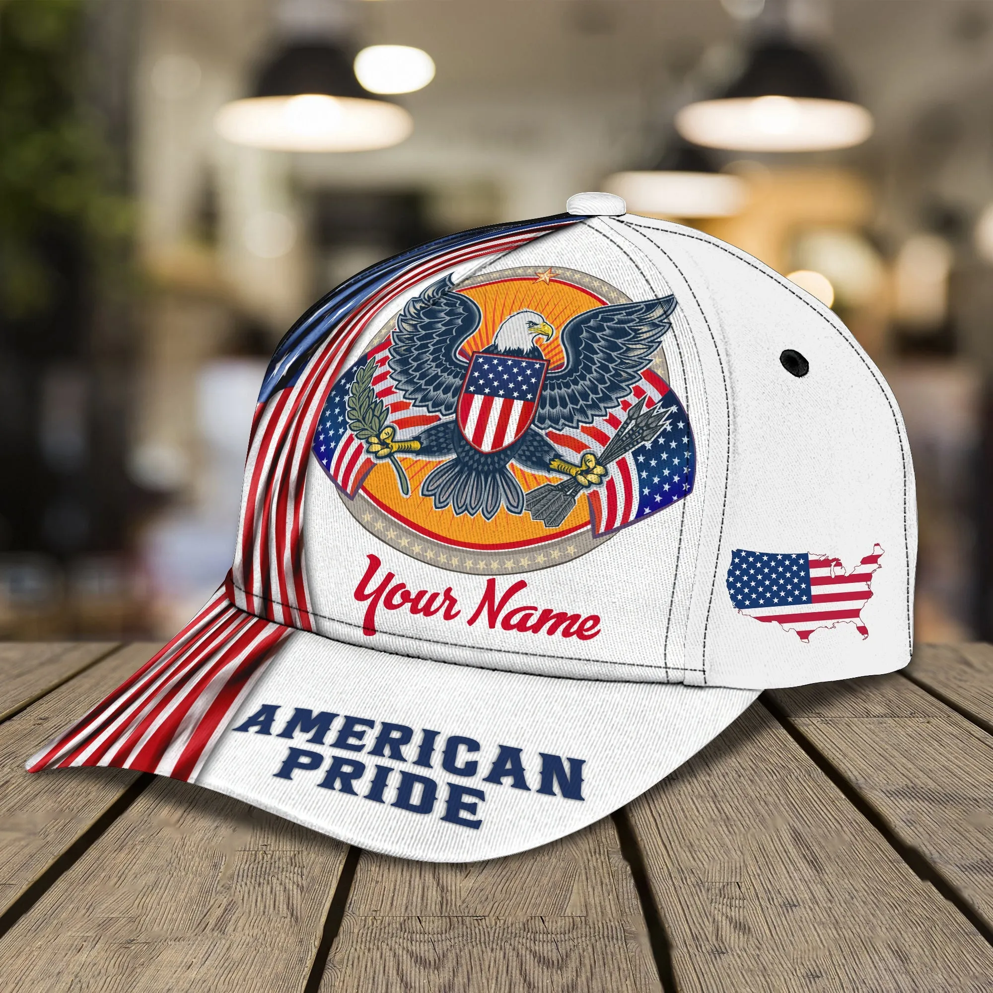 3D Classic Cap American Pride Personalized Name Cap 300 Namashops