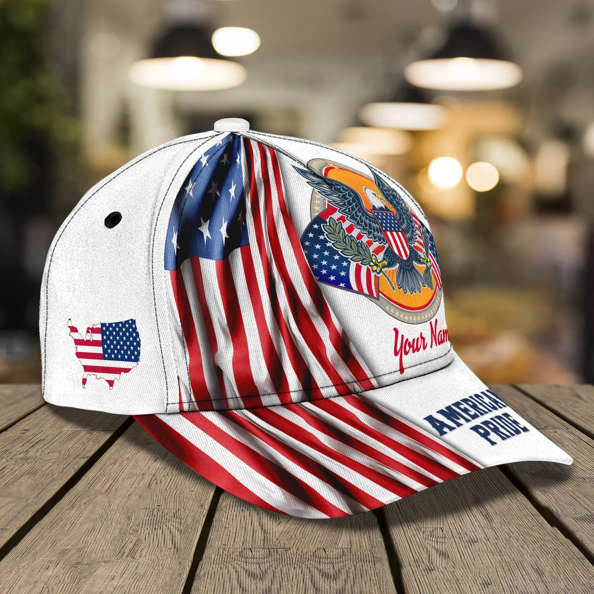 3D Classic Cap American Pride Personalized Name Cap 300 Namashops