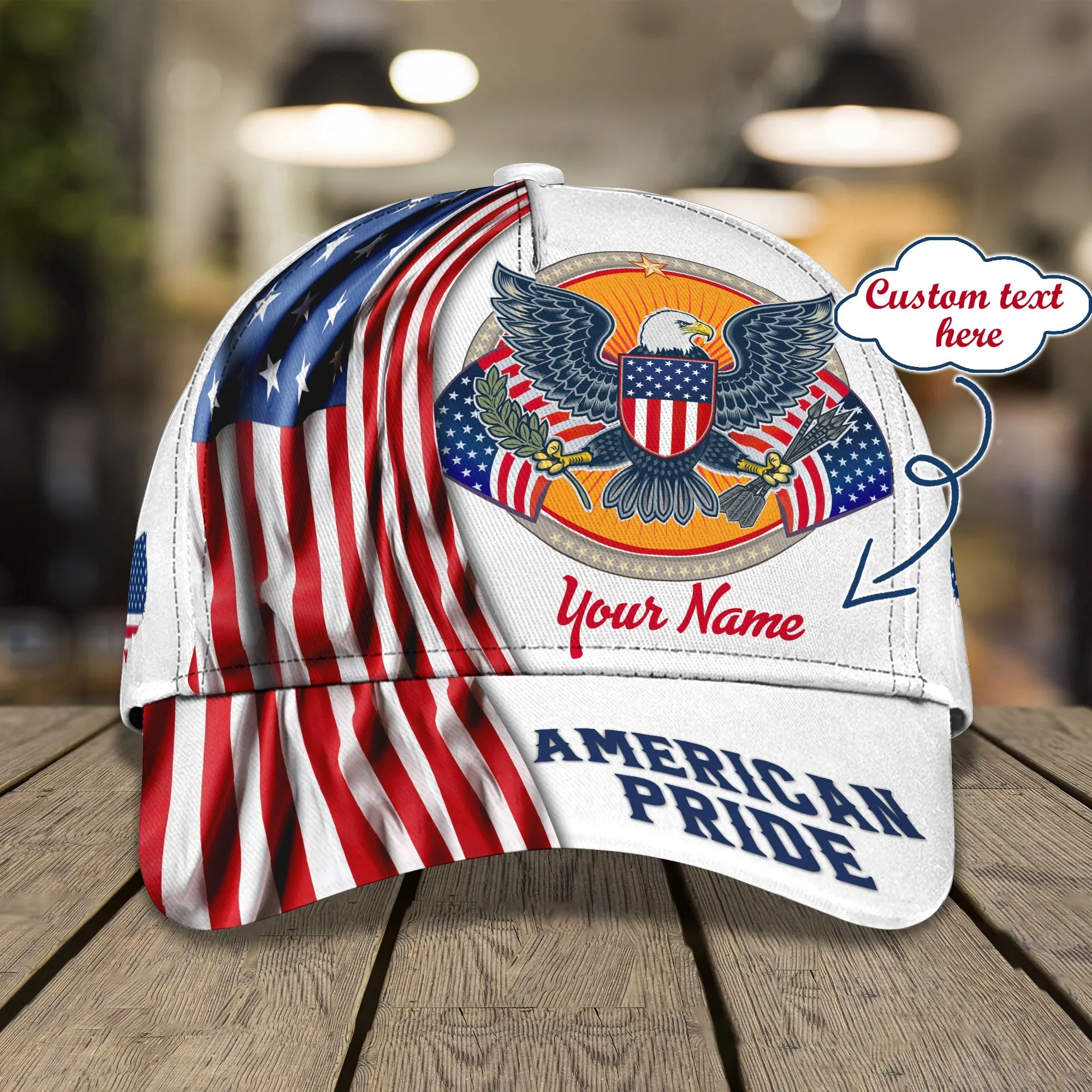 3D Classic Cap American Pride Personalized Name Cap 300 Namashops