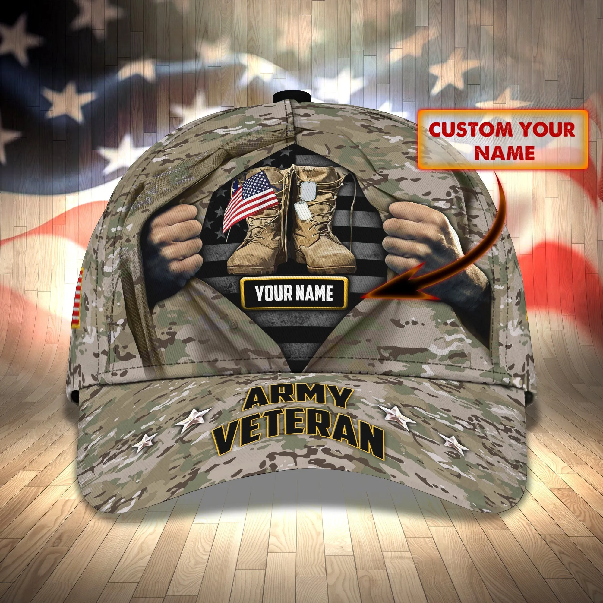 3D Classic Cap Army Veteran Personalized Name Cap 41 Namashops