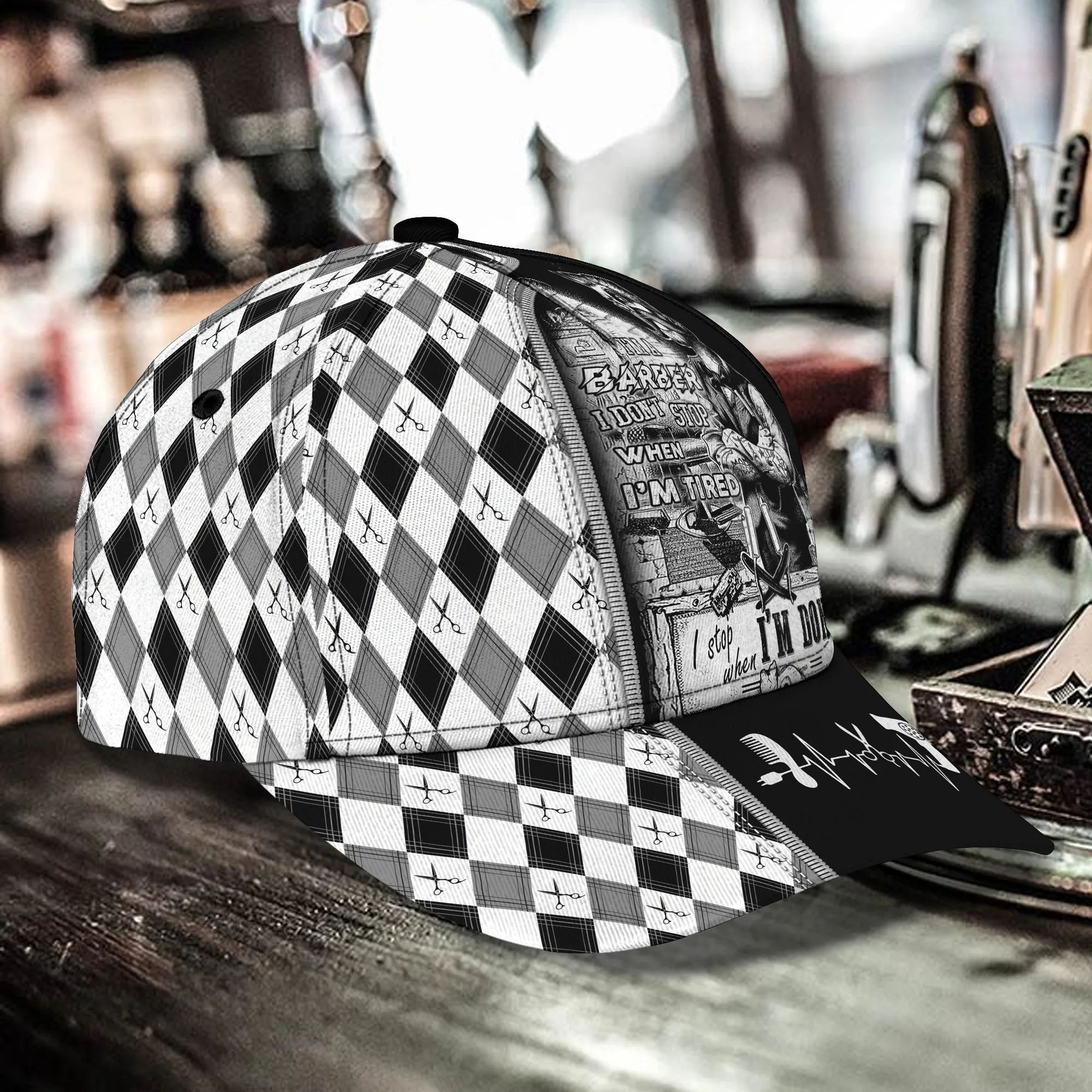 3D Classic Cap Barber Personalized Name Cap01 Namashops