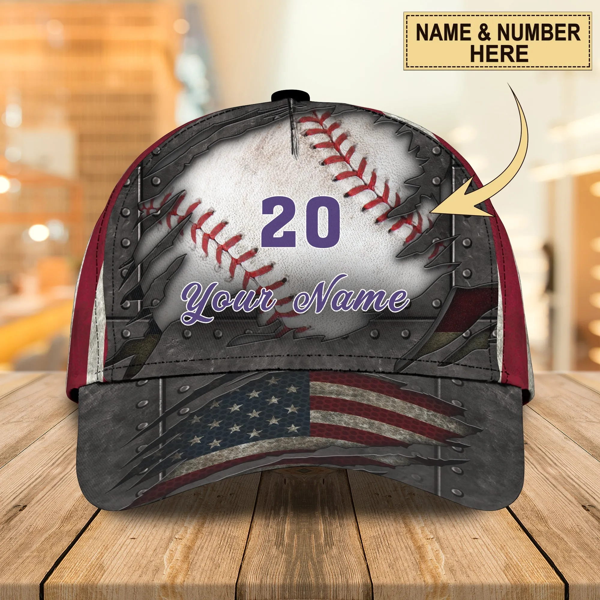 3D Classic Cap Baseball 4 Personalized Name Cap Namashops