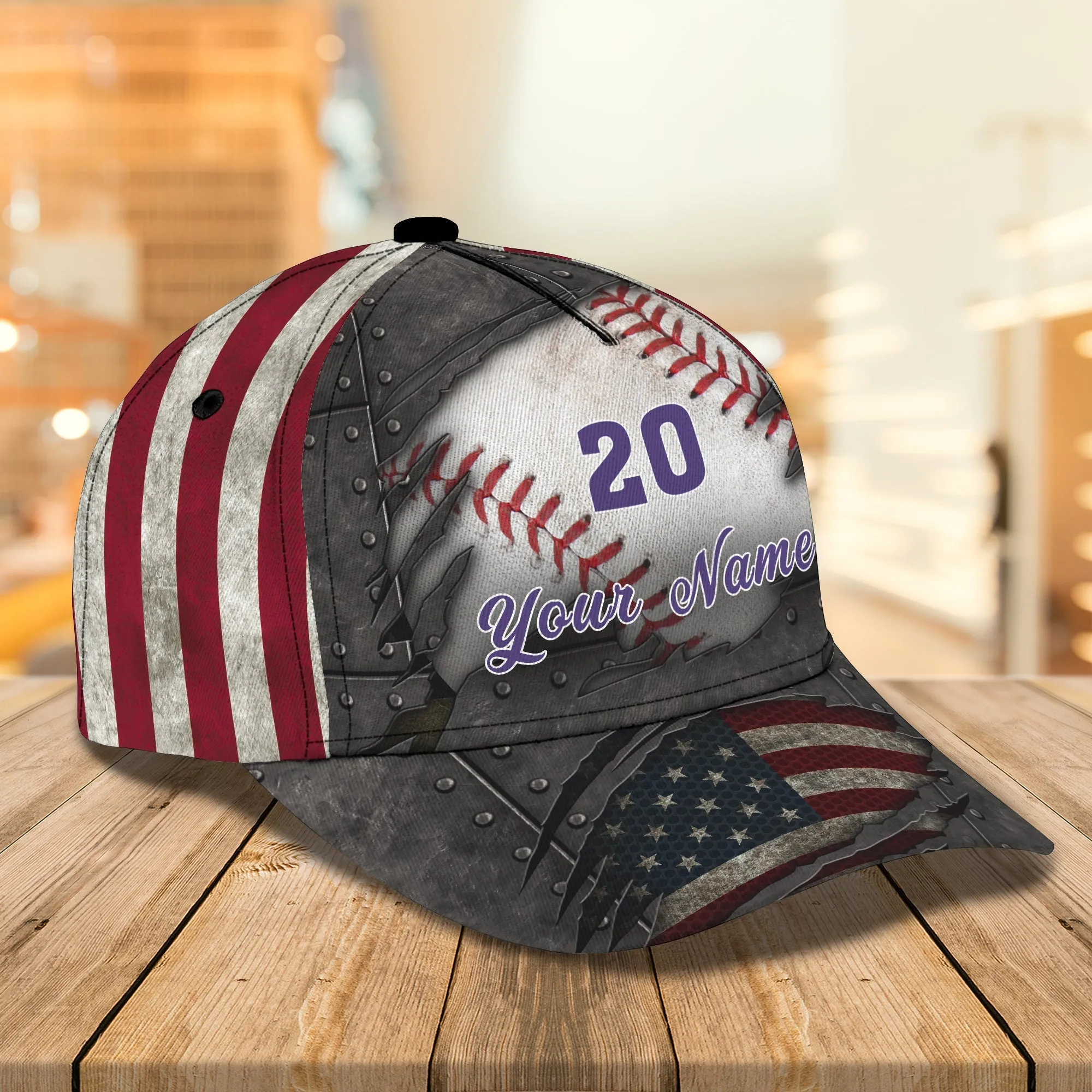 3D Classic Cap Baseball 4 Personalized Name Cap Namashops