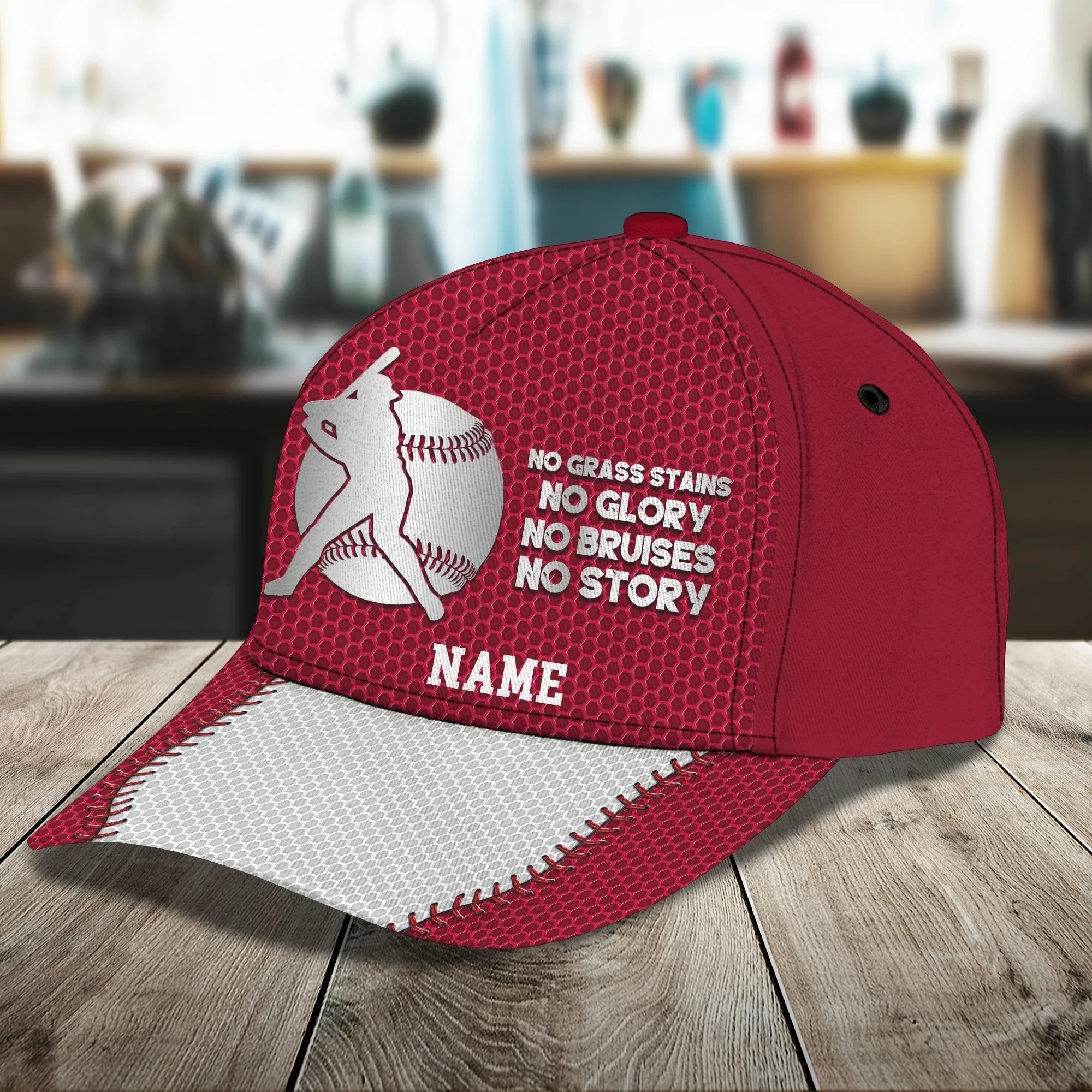 3D Classic Cap Baseball No Pain No Gain Personalized Name Cap Namashops