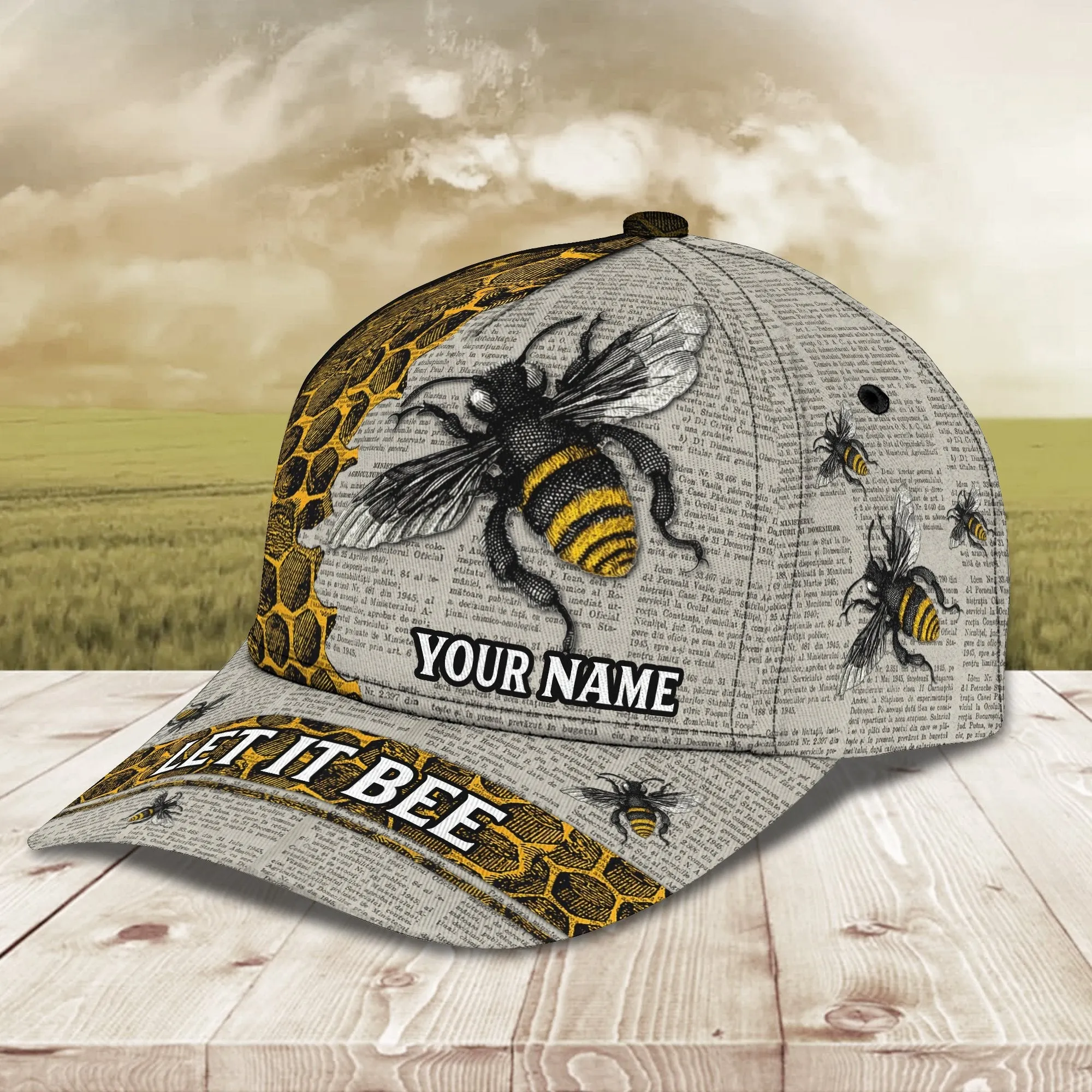 3D Classic Cap Bee 01 Personalized Name Cap Namashops