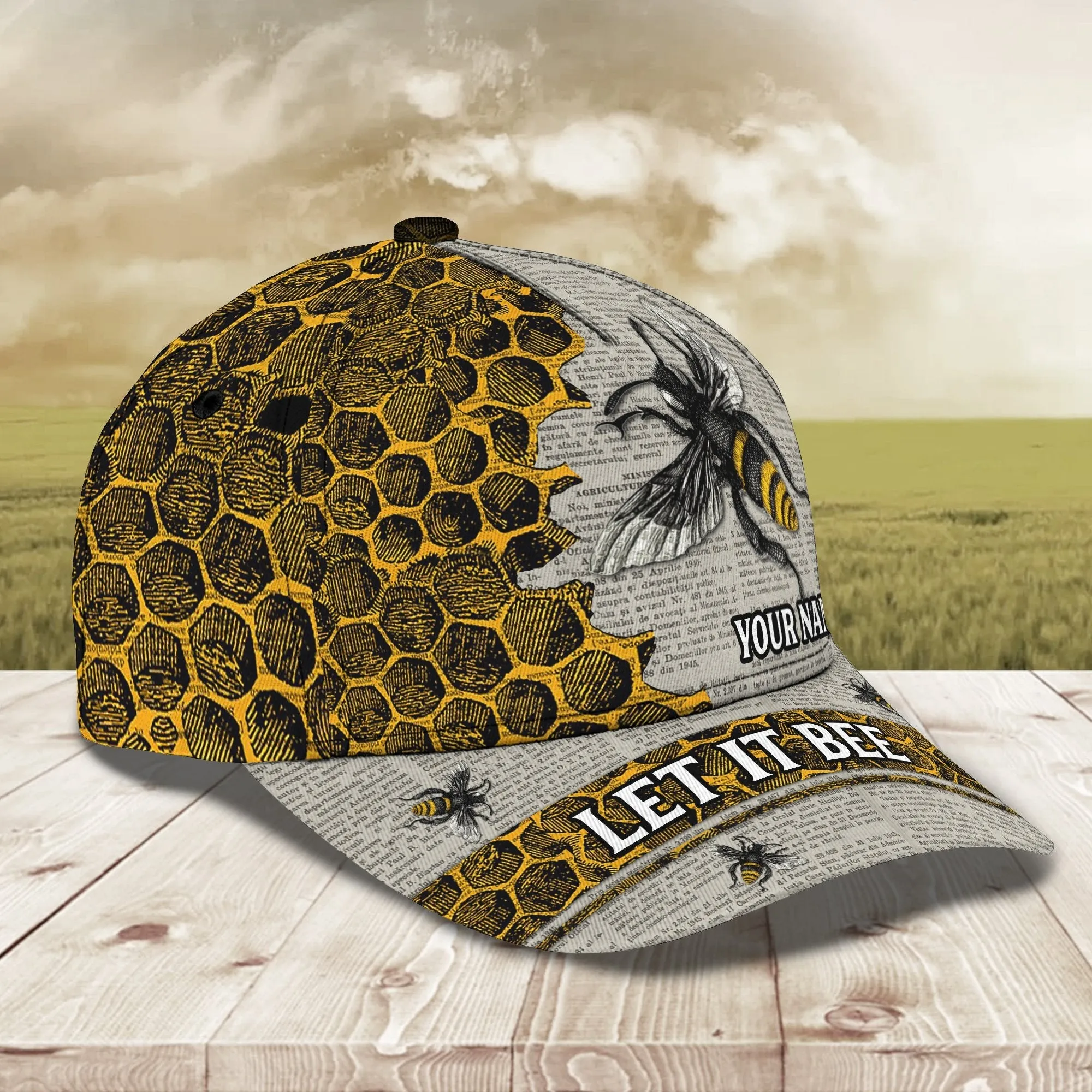 3D Classic Cap Bee 01 Personalized Name Cap Namashops