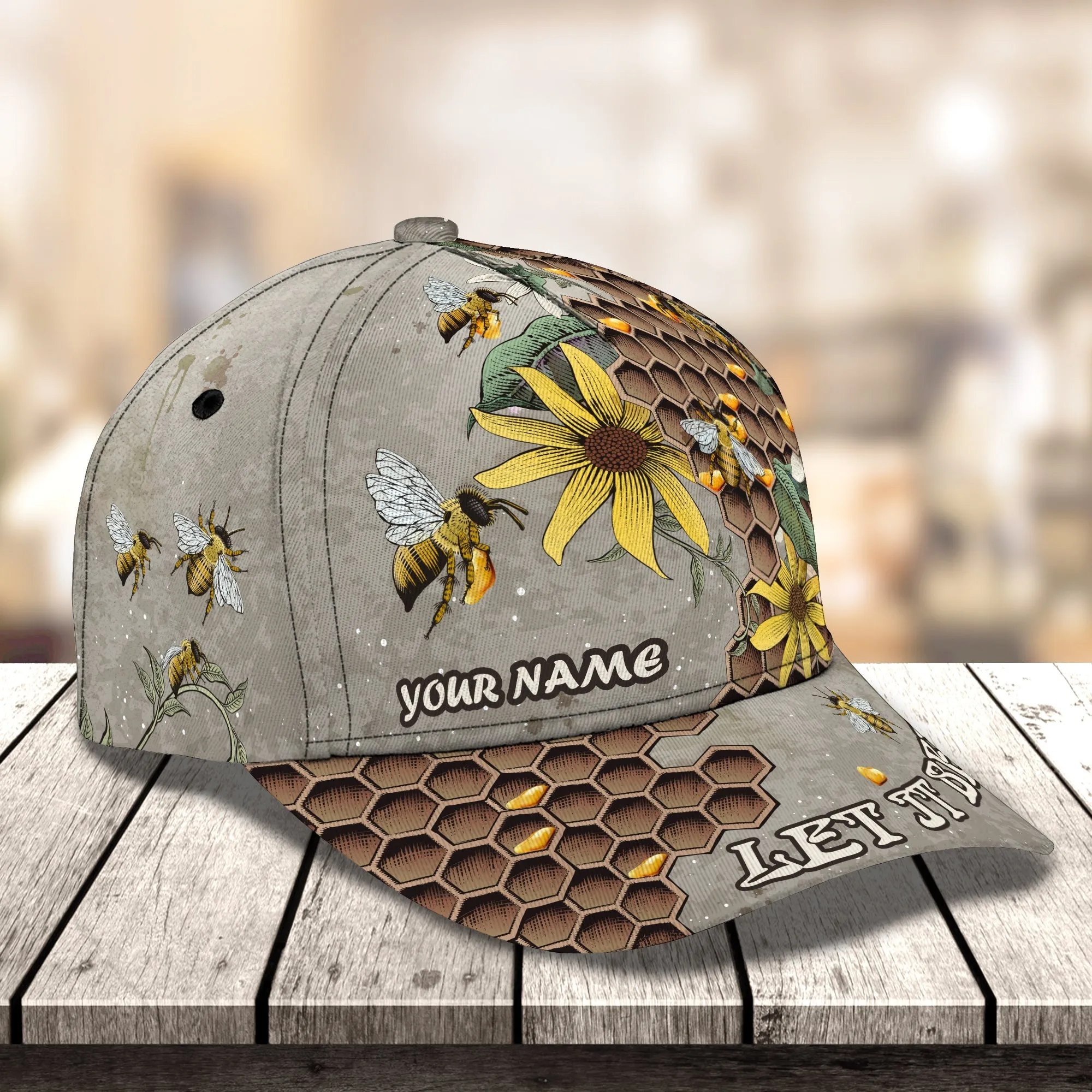 3D Classic Cap Bee 02 (New) Personalized Name Cap Namashops