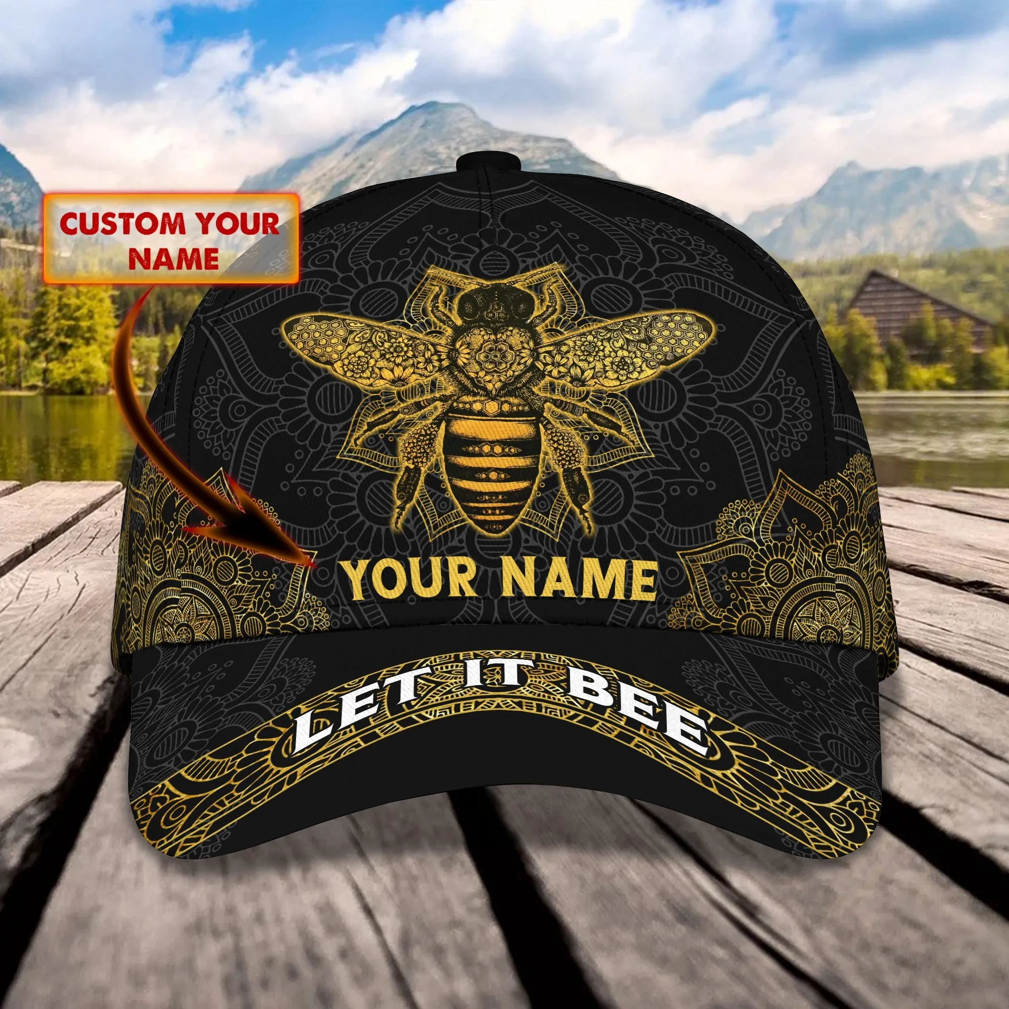 3D Classic Cap Bee Personalized Name Cap Namashops