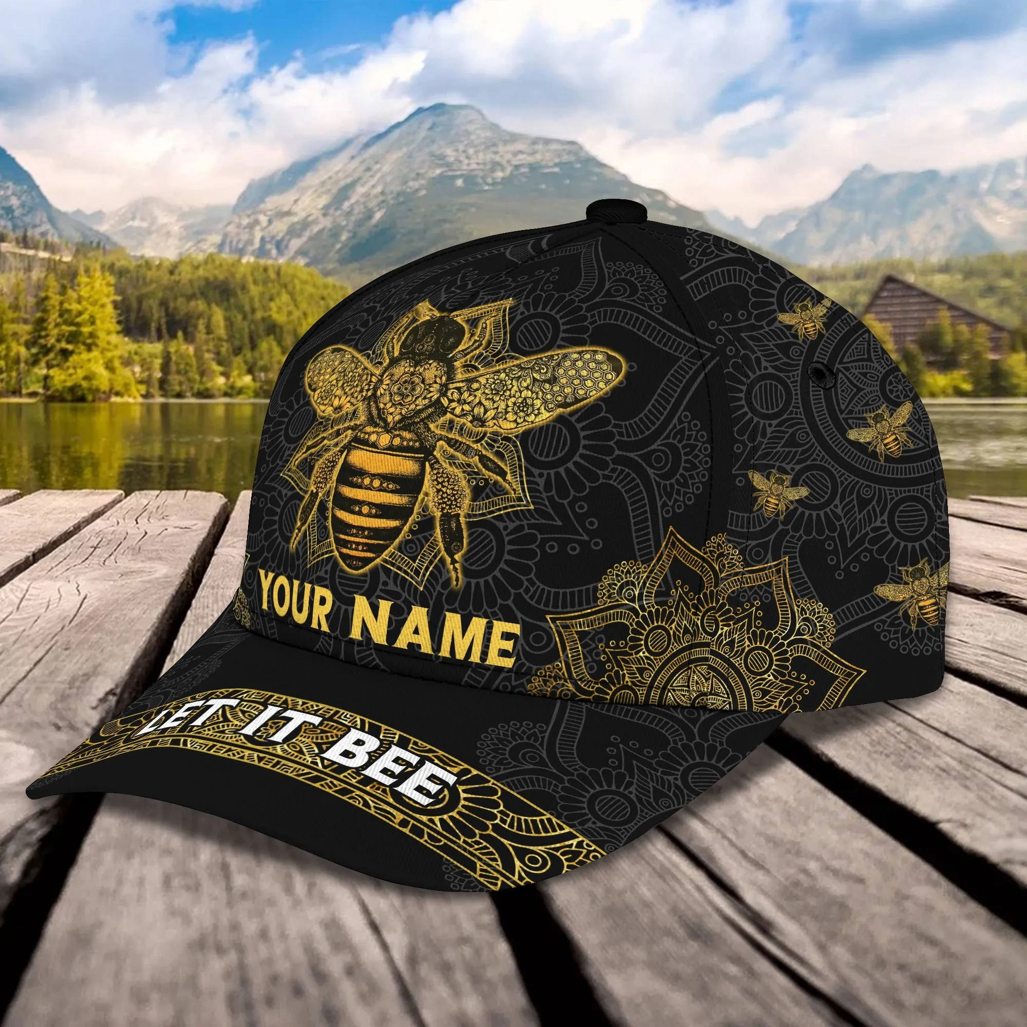 3D Classic Cap Bee Personalized Name Cap Namashops
