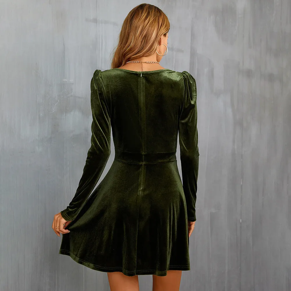 A-Shaped Velvet Dress