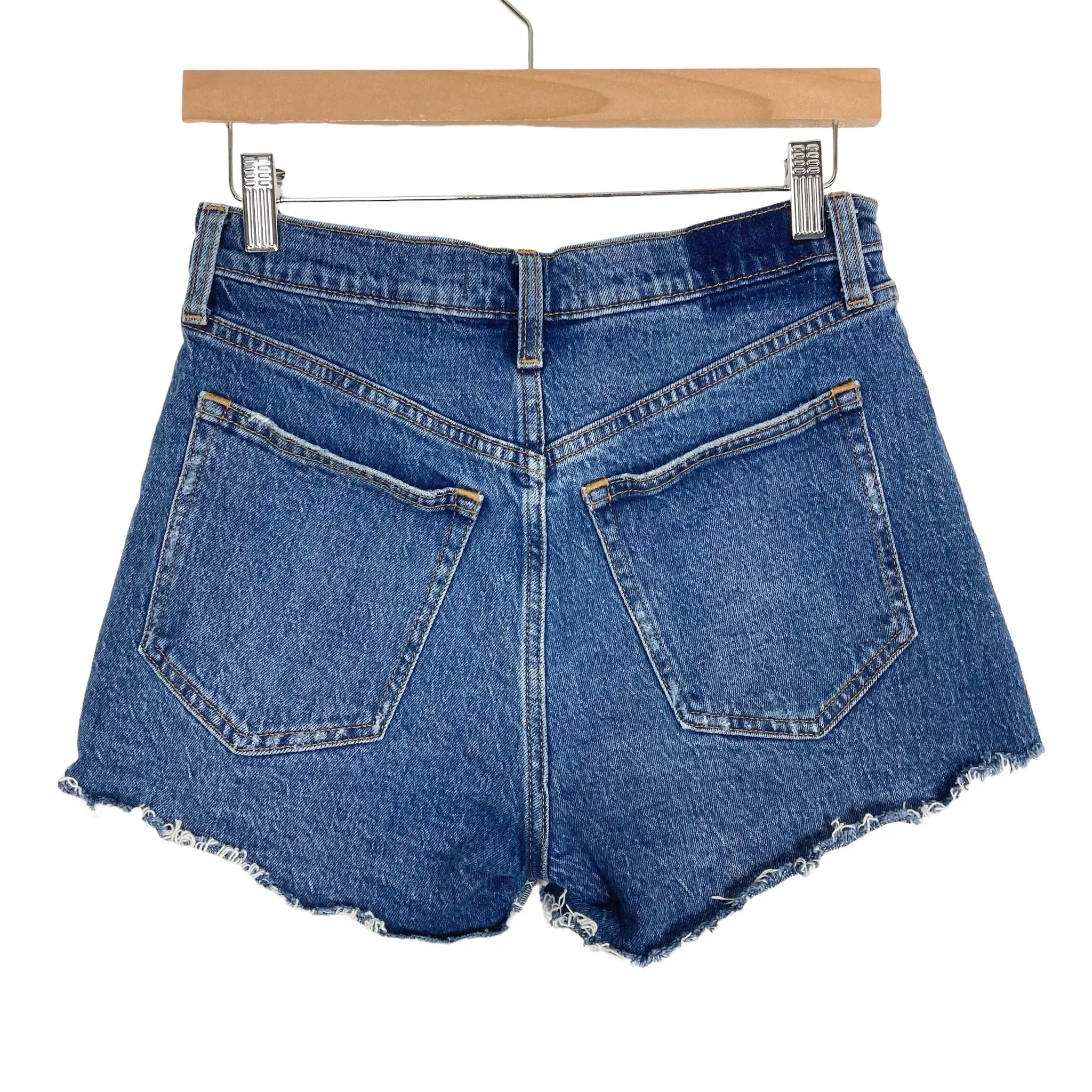 Abercrombie & Fitch High Rise Mom Denim Raw Hem Shorts- Size 26/2