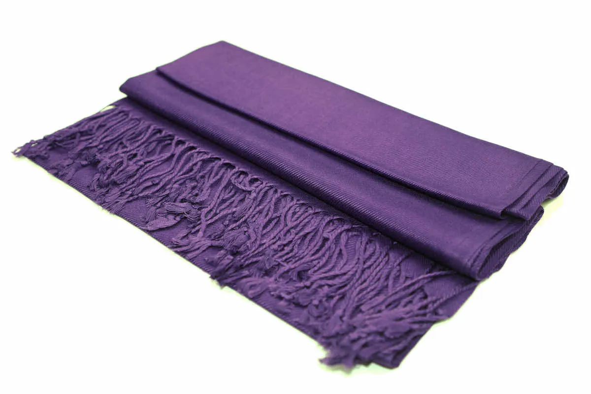 Achillea Eggplant Purple Pashmina Scarf