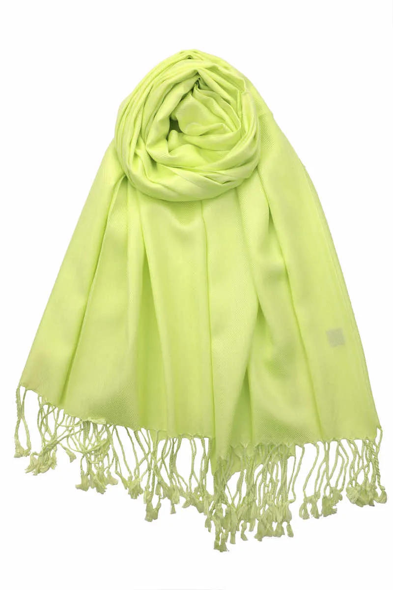 Achillea Lime Green Pashmina Scarf