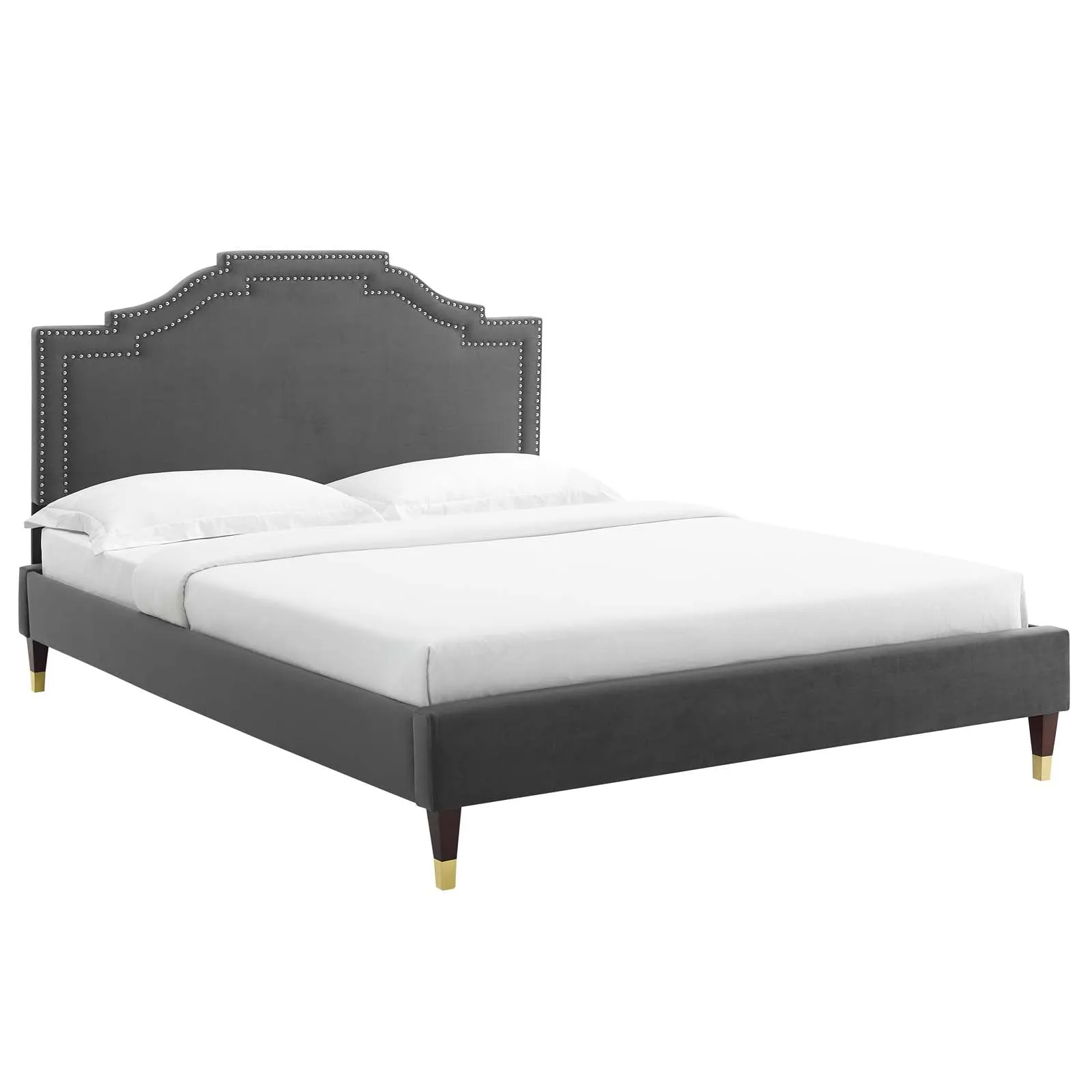Adelaide Performance Velvet Full Platform Bed By Modway - MOD-6857 - Charcoal