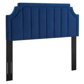 Alyona Channel Tufted Performance Velvet Full/Queen Headboard By Modway - MOD-6347 - Navy