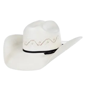 American Hat Company® Rancher Vented Ivory Straw Hat 7420-2CBLK