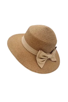Anobel Copenhagen - Straw Hat With Striped Bow Tie 3cp2085 - Terracotta
