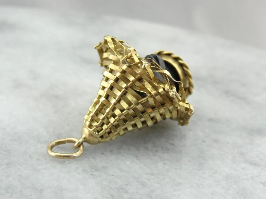 Antique Blackamoor Bust with Straw Hat Pendant