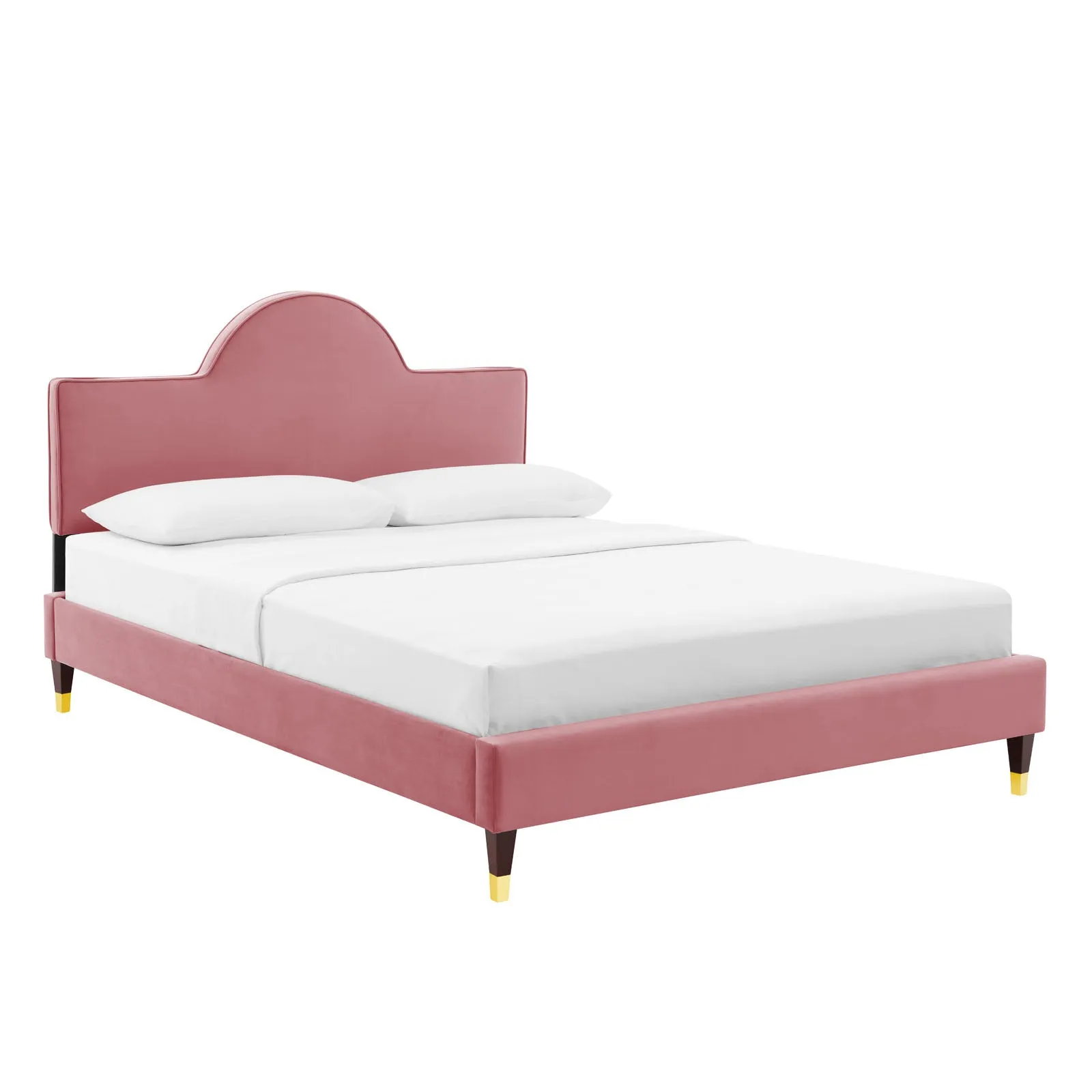 Aurora Performance Velvet Queen Bed By Modway - MOD-6517 - Dusty Rose
