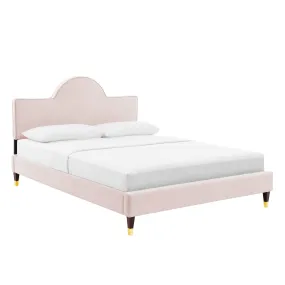 Aurora Performance Velvet Queen Bed By Modway - MOD-6517 - Pink