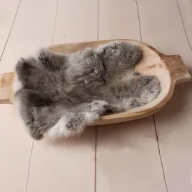 Babymoon Rabbit Fur | Basket Filler | Baby Photography Props | Dual Tone | Grey White