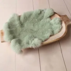 Babymoon Rabbit Fur | Basket Filler | Baby Photography Props | Light Green