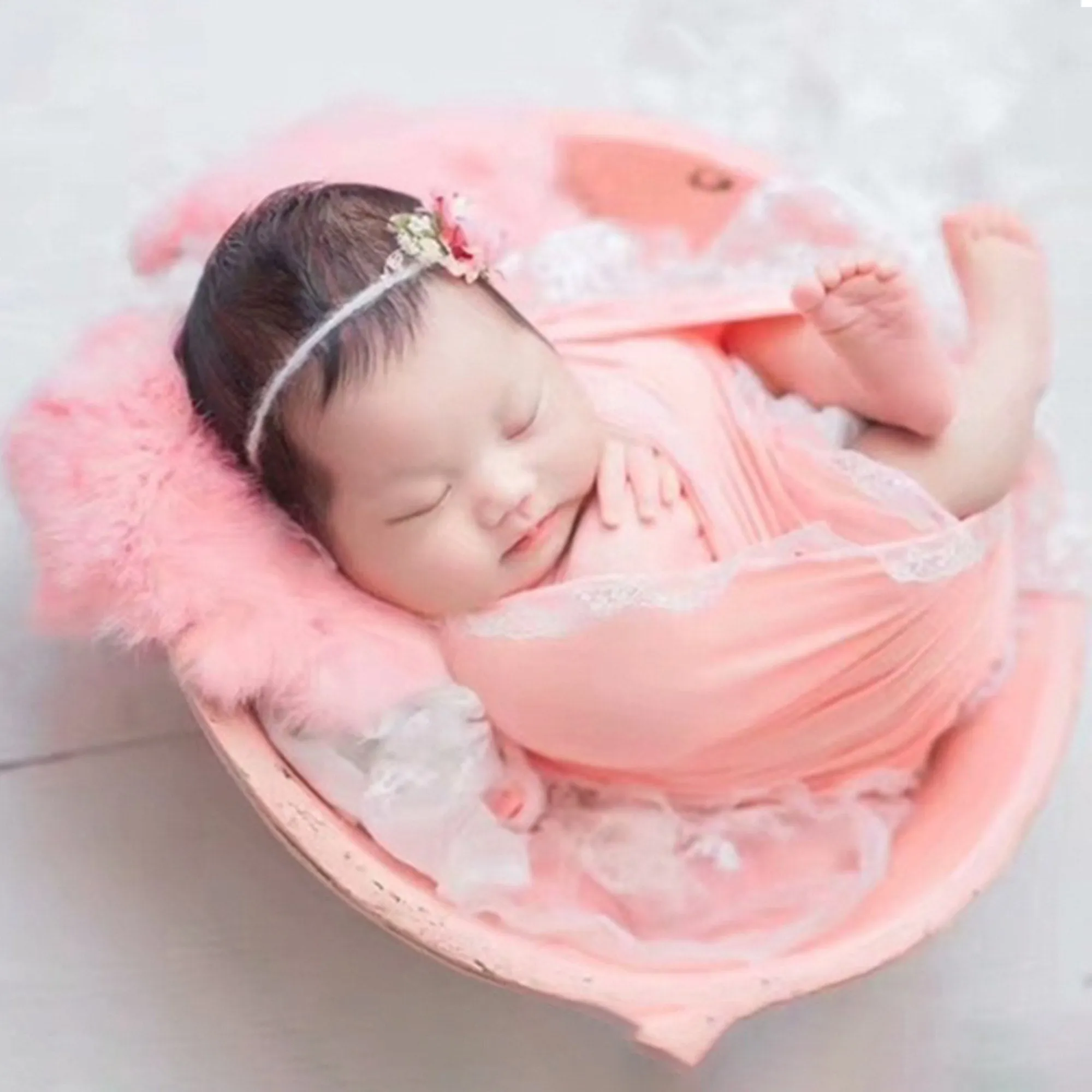 Babymoon Rabbit Fur | Basket Filler | Baby Photography Props | Light Peach