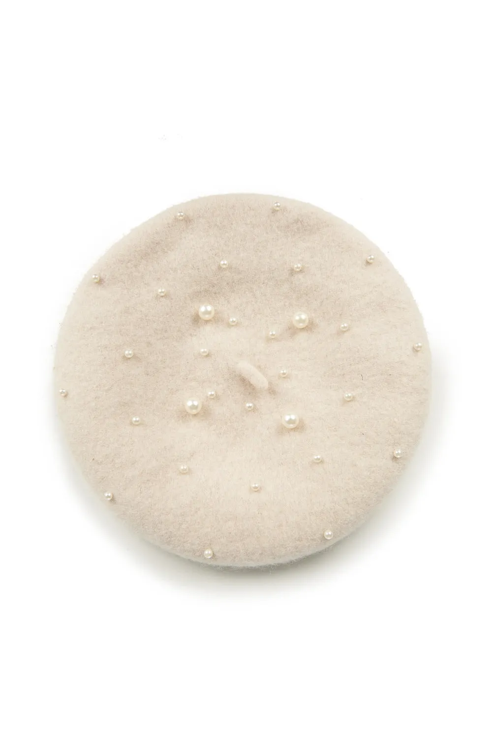 Banned Pearl Beret Off White with Pearl Look Beading