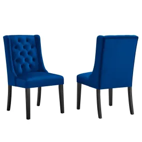 Baronet Performance Velvet Dining Chairs - Set of 2 By Modway - EEI-5013 - Navy