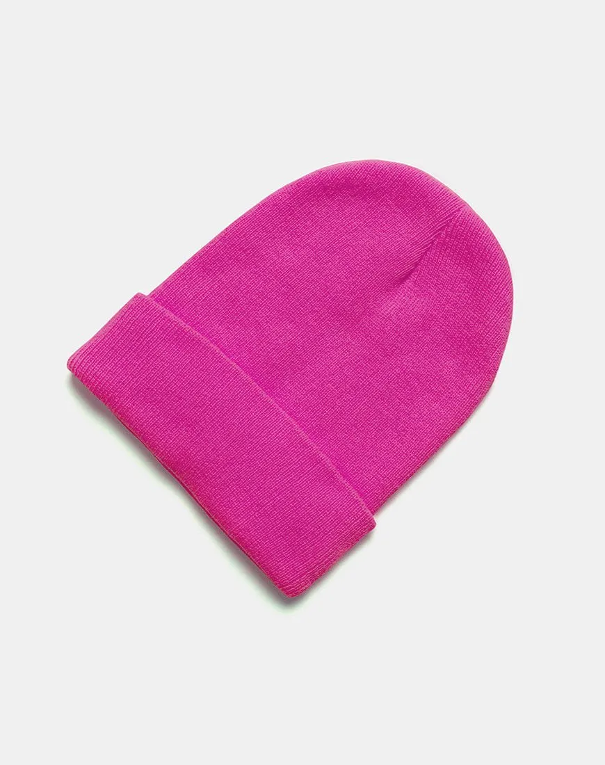 Beanie Hat in Hot Pink