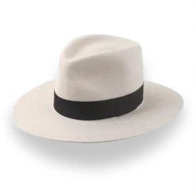 Beige Wide Brim Fedora Hat in Premium Fur Felt | The Enigma