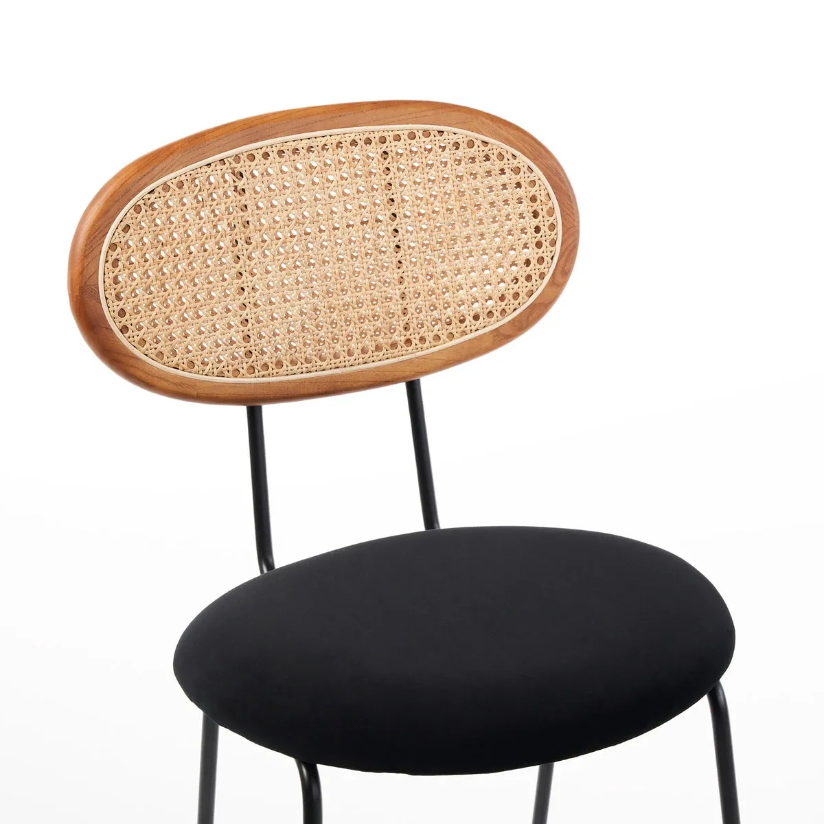 Betty Rattan Velvet Bar Stool