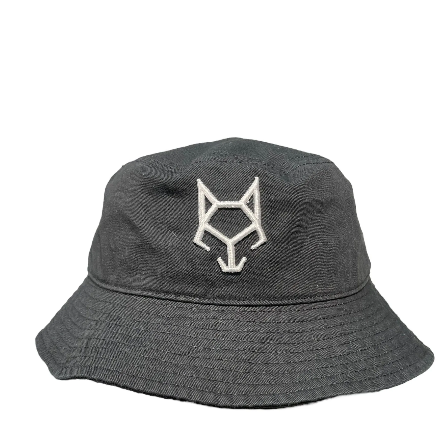 Black Bucket hat with White WULF Logo