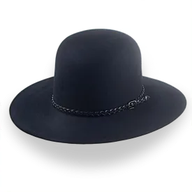 Black Open Crown Cowboy Hat in Malleable Fur Felt | The Indian
