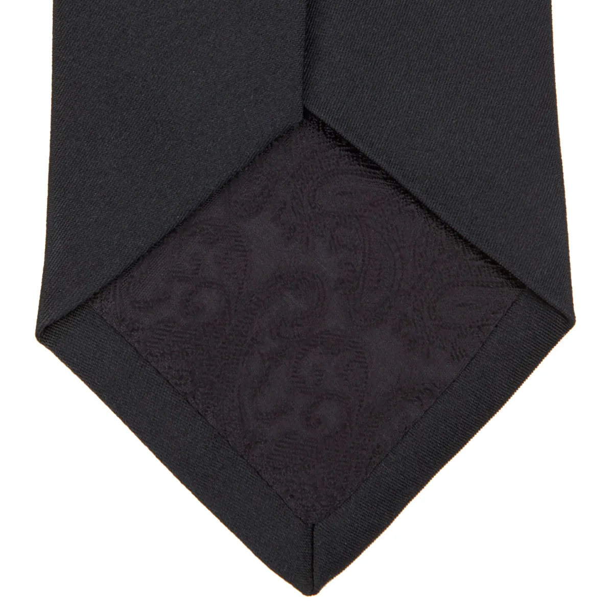 Black Plain Satin Silk Tie