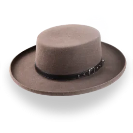 Brown Western Gambler Hat with Rolled Brim | The Ranchero