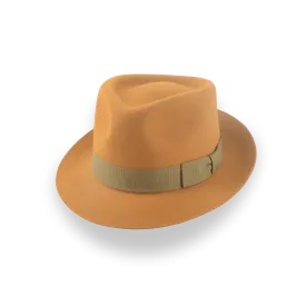 Burnt Orange Small Brim Trilby Fedora Hat in Stylish Fur Felt | The Colombo