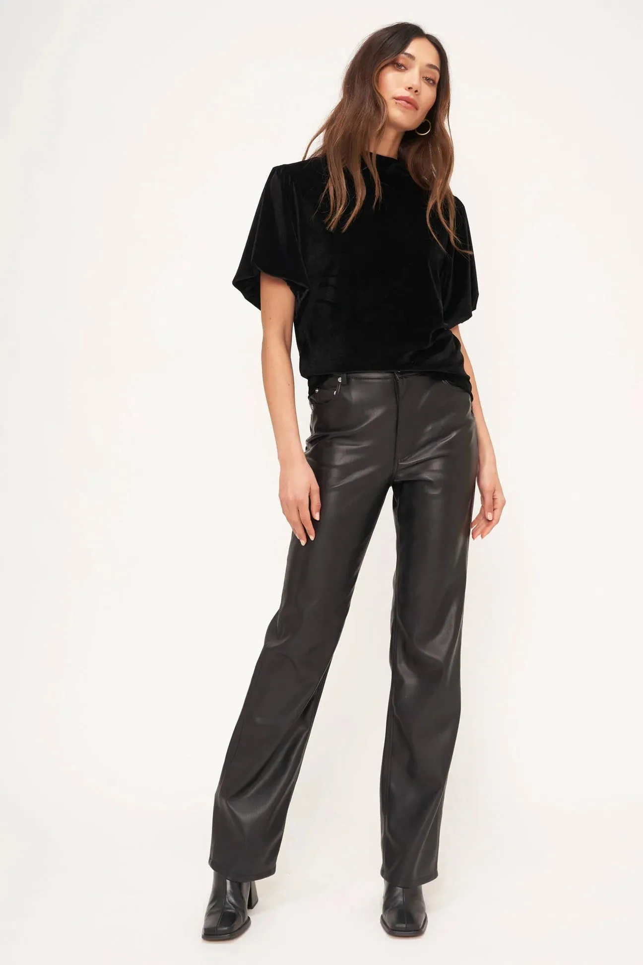 CHANNING VELVET BUBBLE SLEEVE TEE