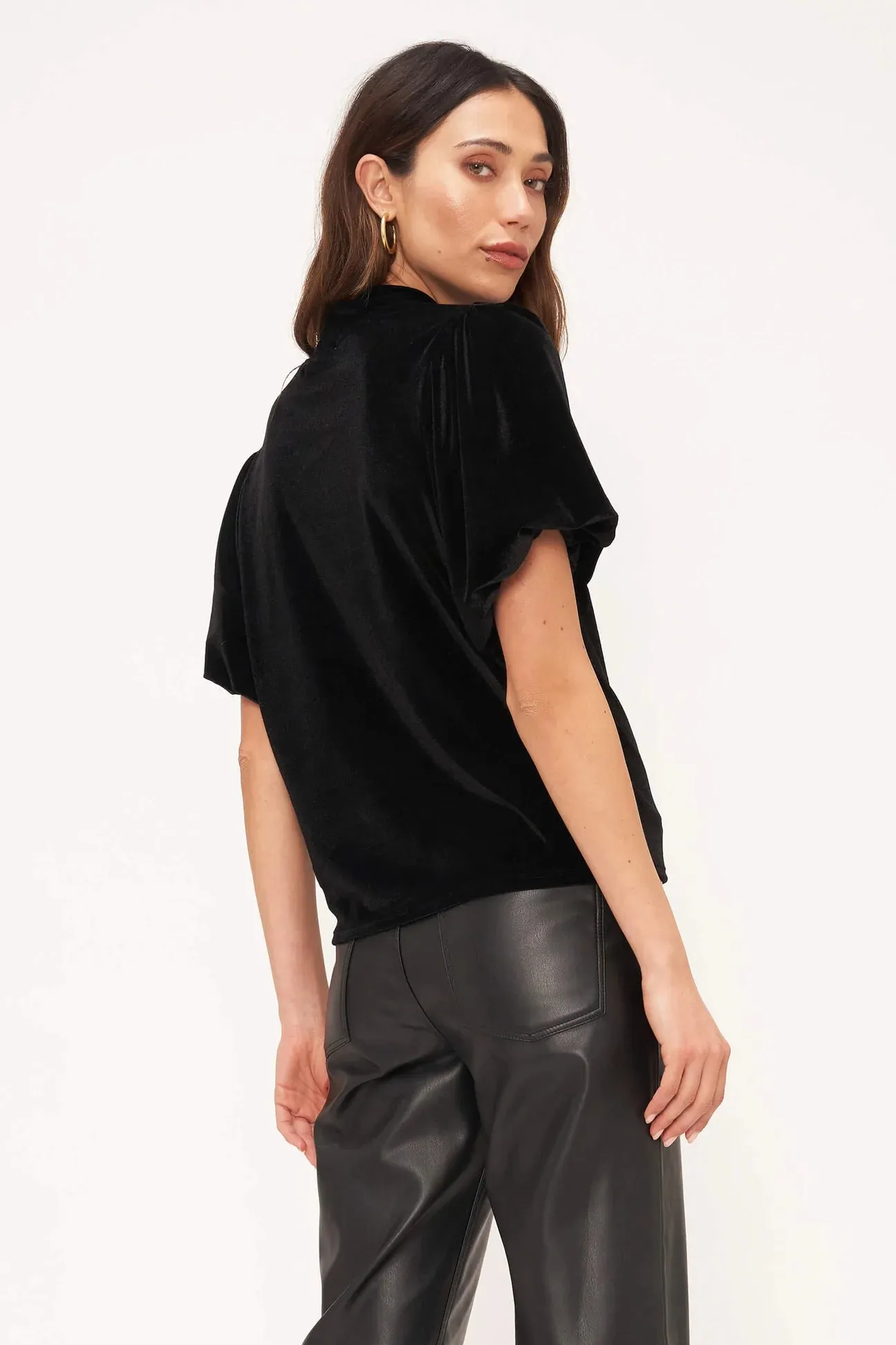 CHANNING VELVET BUBBLE SLEEVE TEE