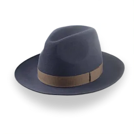 Classic Men's Fedora in Dark Slate Grey Fur Felt | The Senator
