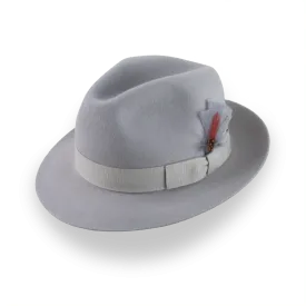 Classic Short Brim Fedora in Light Grey Fur Felt | The Phoenix