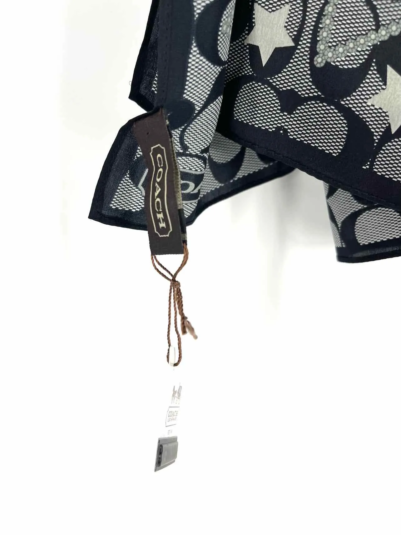 Coach Black/Gray Signature Silk NEW Designer Scarf