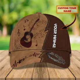 Custom Guitar Cap Hat Or Guitarist Man Travel Summer Cap Hat, Present To Guitar And Music Lovers